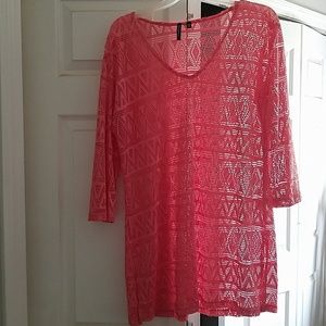 Portocruz Pink Bathing Suit Cover Up size Large